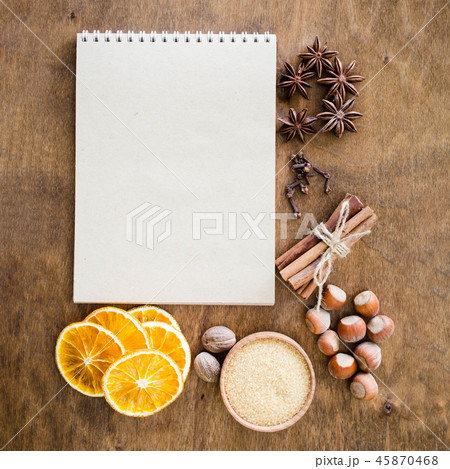 Notebook for writing recipe or menu. Notebook for writing recipe or menu. 45870468