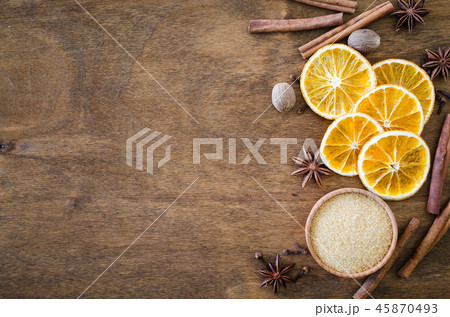Spices for Christmas gingerbread or mulled wine. 45870493