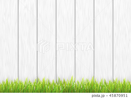 背景素材 白木 草 芝生のイラスト素材 45870951 Pixta