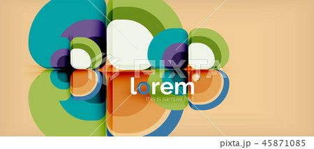 Abstract background - geometric multicolored round shapes composition. Trendy abstract layout 45871085