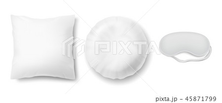mockup with two white pillows and blindfold 45871799