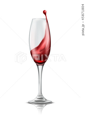 Wine glass with splash of red wine Wine glass with splash of red wine 45871804