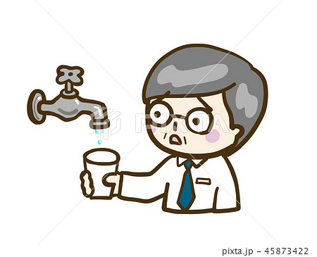 ベクター 水道 水 出ない お父さん のイラスト素材