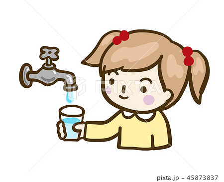 ベクター 水道 水 女の子のイラスト素材