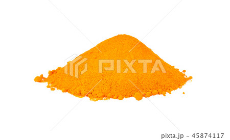turmeric powder on white background turmeric powder on white background 45874117