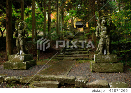 大分県　両子寺の参道の仁王像 45874266