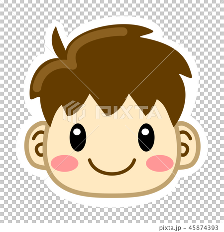 男の子 顔アイコンのイラスト素材