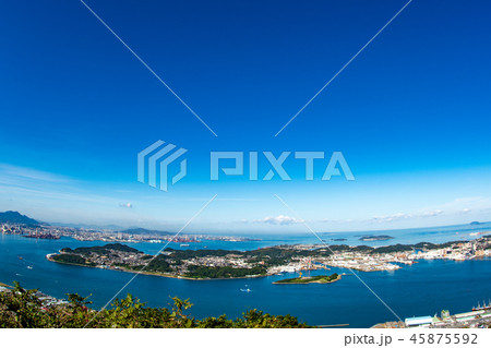 関門海峡の眺め 福岡県 山口県 の写真素材