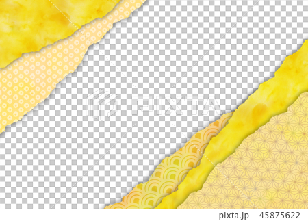 破れ 和紙風 背景 黄 のイラスト素材