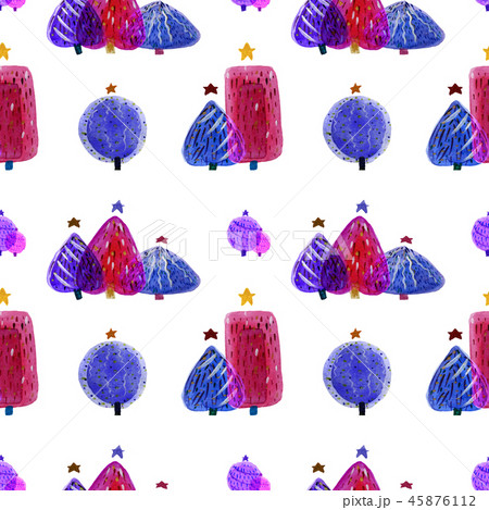 Christmas Tree violet bright watercolor seamless 45876112