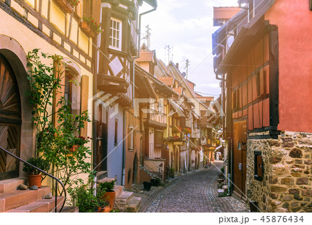 Beautiful view of medieval old town in Europe 45876434