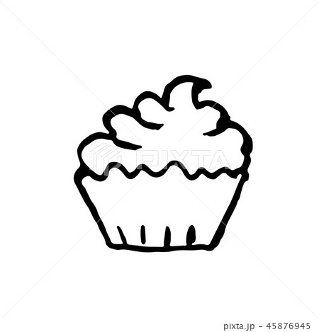 Cup cake icon. Grunge ink vector illustration. 45876945