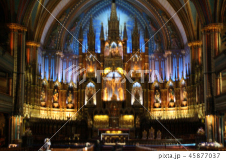 Blurred background of a old catholic cathedral. 45877037