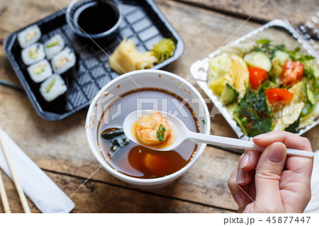 Food delivery concept background. Business lunch 45877447