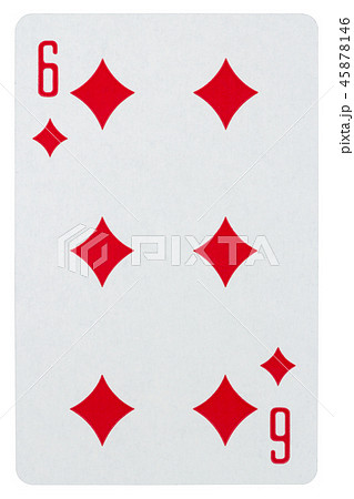 Playing card six of diamonds isolated on white Playing card six of diamonds isolated on white 45878146