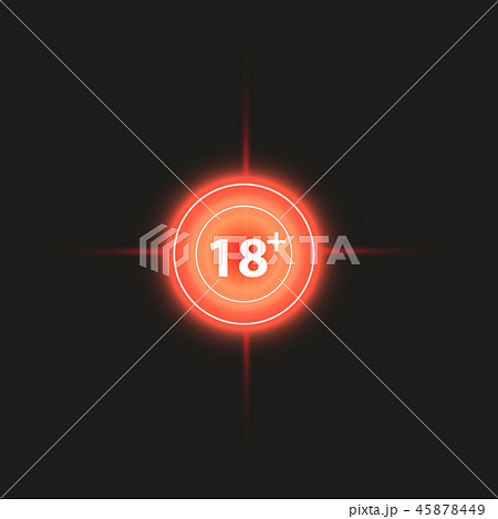 18 plus years old sign. Adults content icon on target icons background. Crosshair icon. Vector 45878449