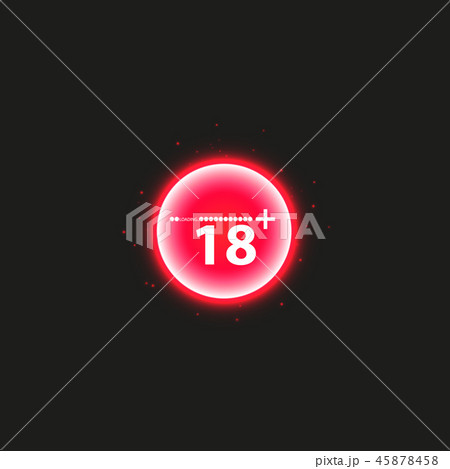 18 age warning stamp with progress loading bar with lighting 45878458