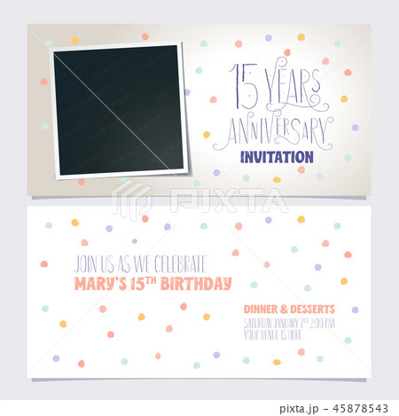 15 years anniversary invitation vector 45878543
