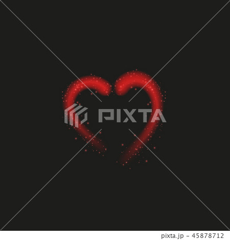 Bright neon heart. Heart sign on dark transparent background. Neon glow effect. Vector 45878712