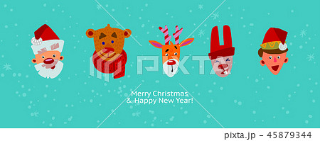 Christmas characters greeting card 45879344