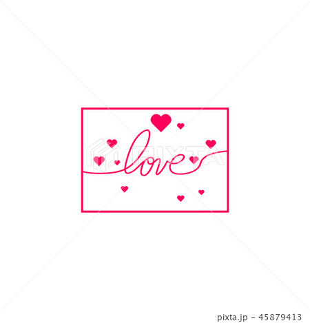 Love with hearts in continuous drawing lines. 45879413