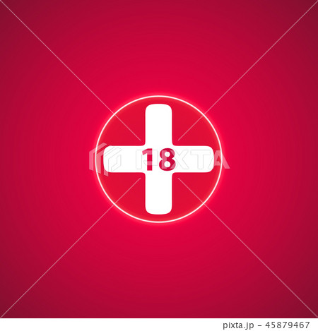 18 age warning stamp, Vector illustration. 45879467