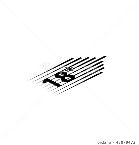 18 age warning stamp and speed lines. 45879472