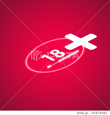 18 age warning stamp with progress loading bar. 45879481