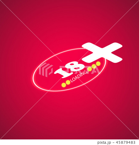 18 age warning stamp with progress loading bar. 45879483