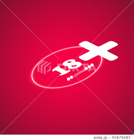 18 age warning stamp with progress loading bar. 45879485