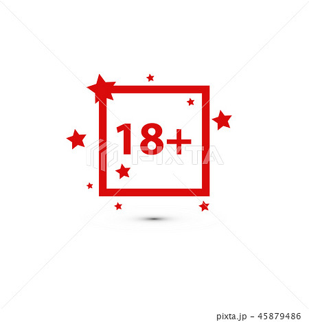 18 age warning stamp, Vector illustration. 45879486
