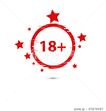 18 age warning stamp, Vector illustration. 45879487