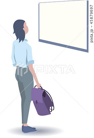 Girl student looks schedule Girl student looks schedule 45879697