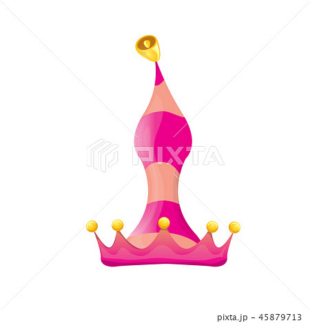 vector funky pink stripped cartoon christmas elf hat isolated on white background. vector kids vector funky pink stripped cartoon christmas elf hat isolated on white background. vector kids 45879713