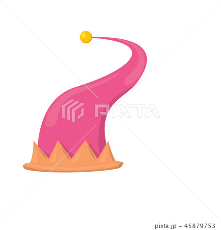 vector funky pink stripped cartoon christmas elf hat isolated on white background. vector kids 45879753