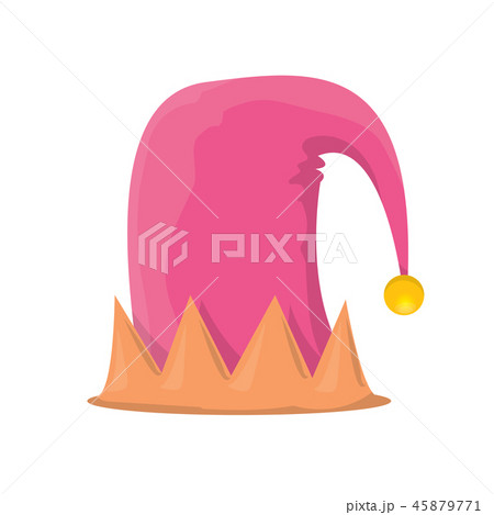 vector funky pink stripped cartoon christmas elf hat isolated on white background. vector kids 45879771