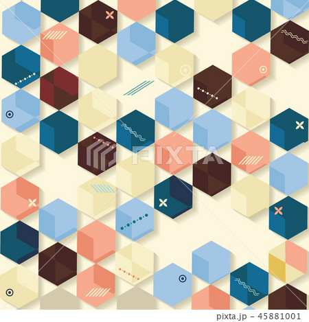 Abstract retro background with hexagones 45881001