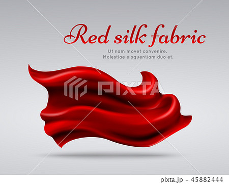 Red flying silk fabric abstact vector background 45882444