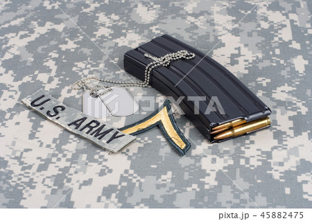 M16 magazine with ammo on US Army uniform 45882475
