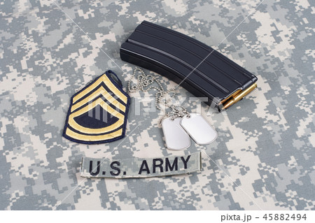 M16 magazine with ammo on US Army uniform M16 magazine with ammo on US Army uniform 45882494