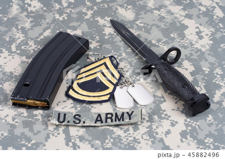 M16 magazine with ammo on US Army uniform M16 magazine with ammo on US Army uniform 45882496