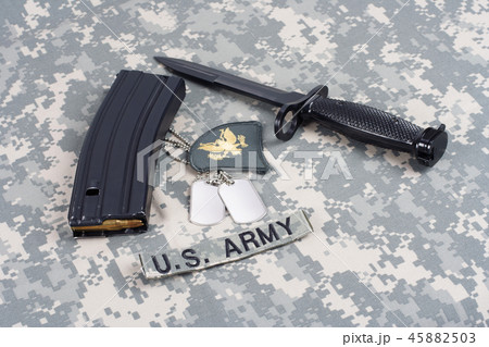 M16 magazine with ammo on US Army uniform 45882503