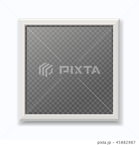 Realistic white picture frame, modern empty photo  isolated on  wall 45882987