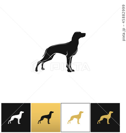 Dog silhouette black vector icon Dog silhouette black vector icon 45882999