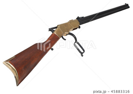 Wild west period Lever-Action Rifle isolated  45883316