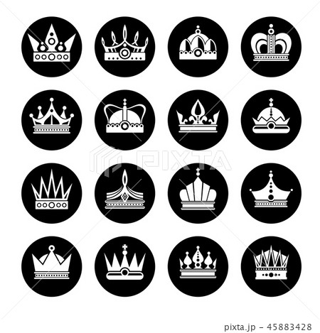 Vector royal crowns icons set 45883428