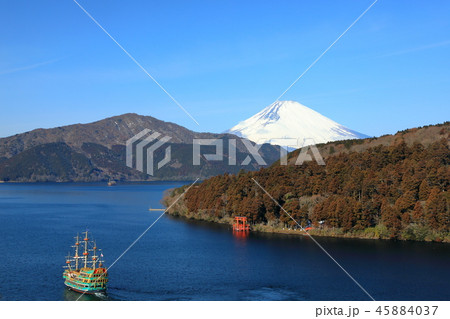 世界遺産 富士山 神奈川県 芦ノ湖 箱根の写真素材