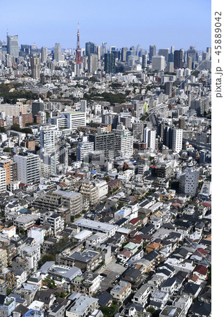日本の東京都市景観 東京タワーなど、街並みを望む 45889042