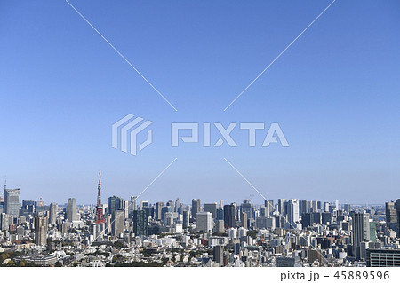 日本の東京都市景観 東京タワーなど、街並みを望む 日本の東京都市景観 東京タワーなど、街並みを望む 45889596