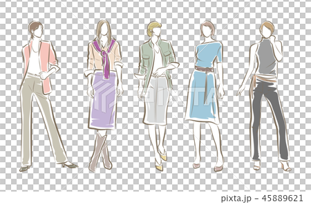 女性のファッションイラスト 45889621